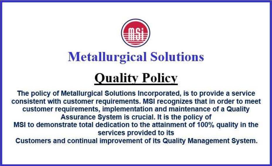 Quality policy